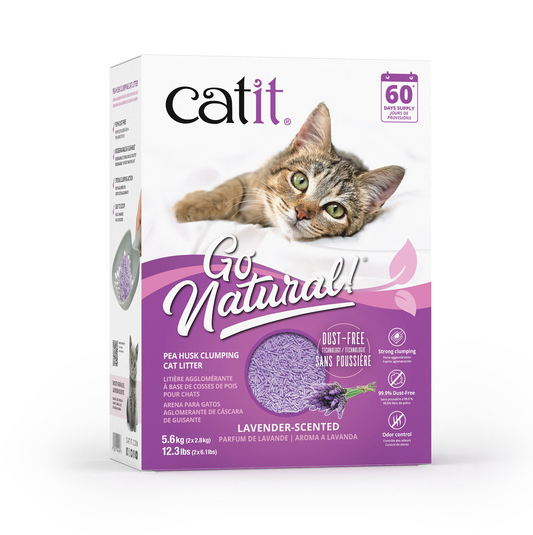 Catit Go Natural! Pea Husk Clumping Cat Litter - Lavender - 5.6 kg (12.3 lbs) Box