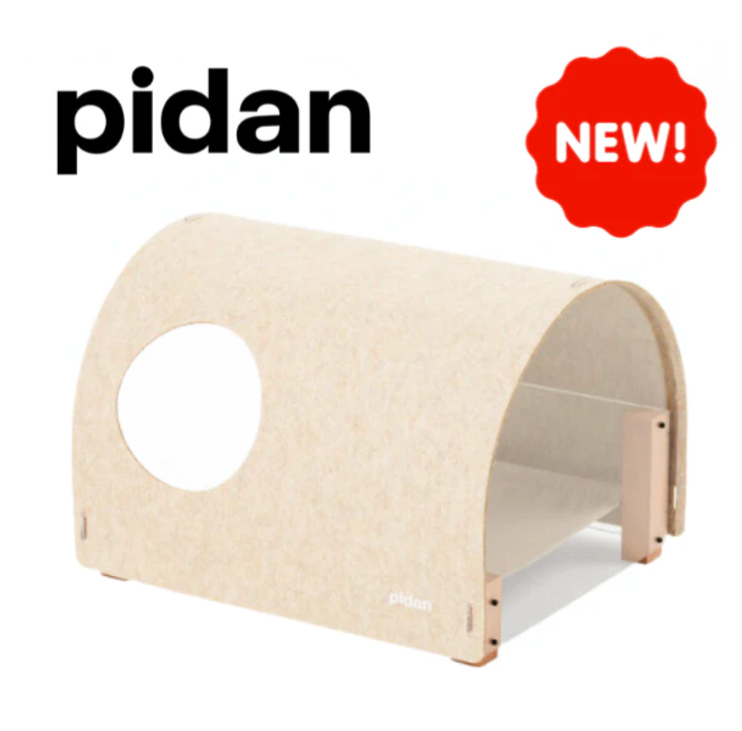 pidan Acrylic Cat Haven with Integrated Scratch Board and Felt-Covered Round Arch Roof