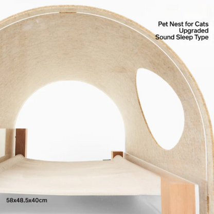 pidan Acrylic Cat Haven with Integrated Scratch Board and Felt-Covered Round Arch Roof