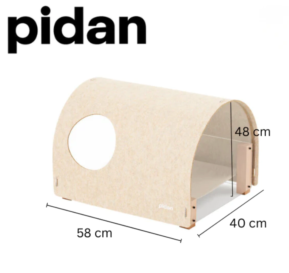 pidan Acrylic Cat Haven with Integrated Scratch Board and Felt-Covered Round Arch Roof