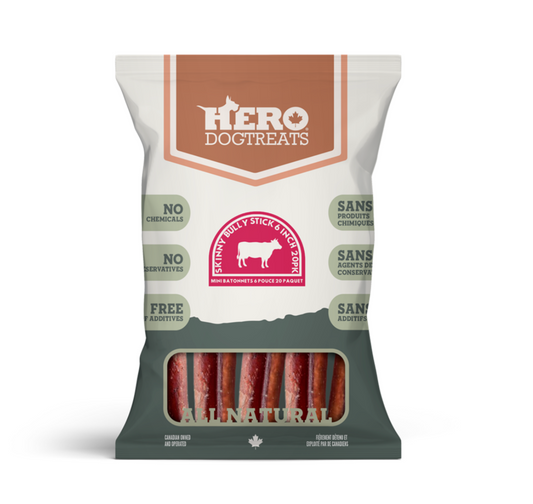 Hero Skinny Bully Sticks 6″- 20 pk