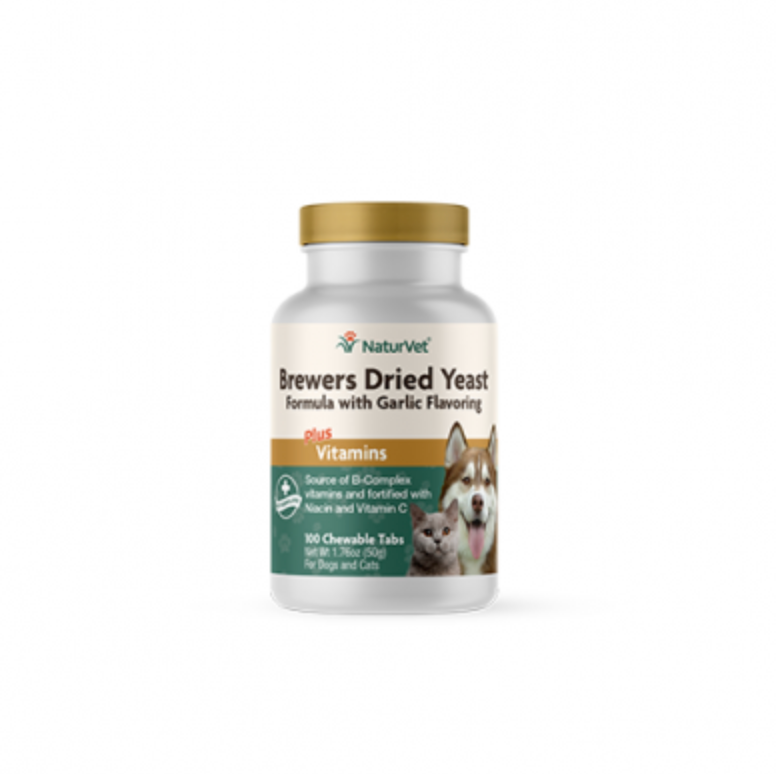 NaturVet® Brewers Dried Yeast Formula with Garlic Flavoring Chewable Tablets