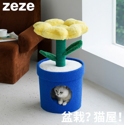 ZEZE Potted Flower Cat Tree