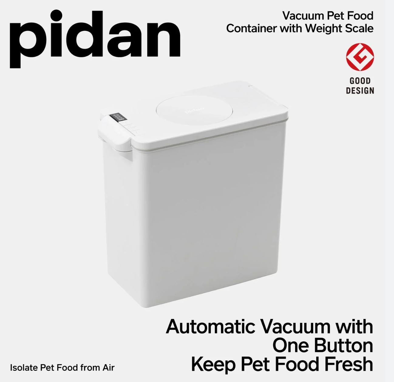 pidan - Pet Food Vacuum Container With Weight Scale