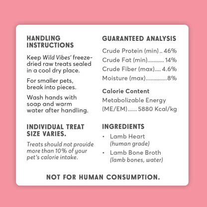 Wild Vibes Lamb Heart & Bone Broth Treats 80g