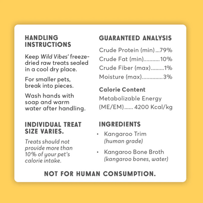 Wild Vibes Kangaroo & Bone Broth Treats 58g