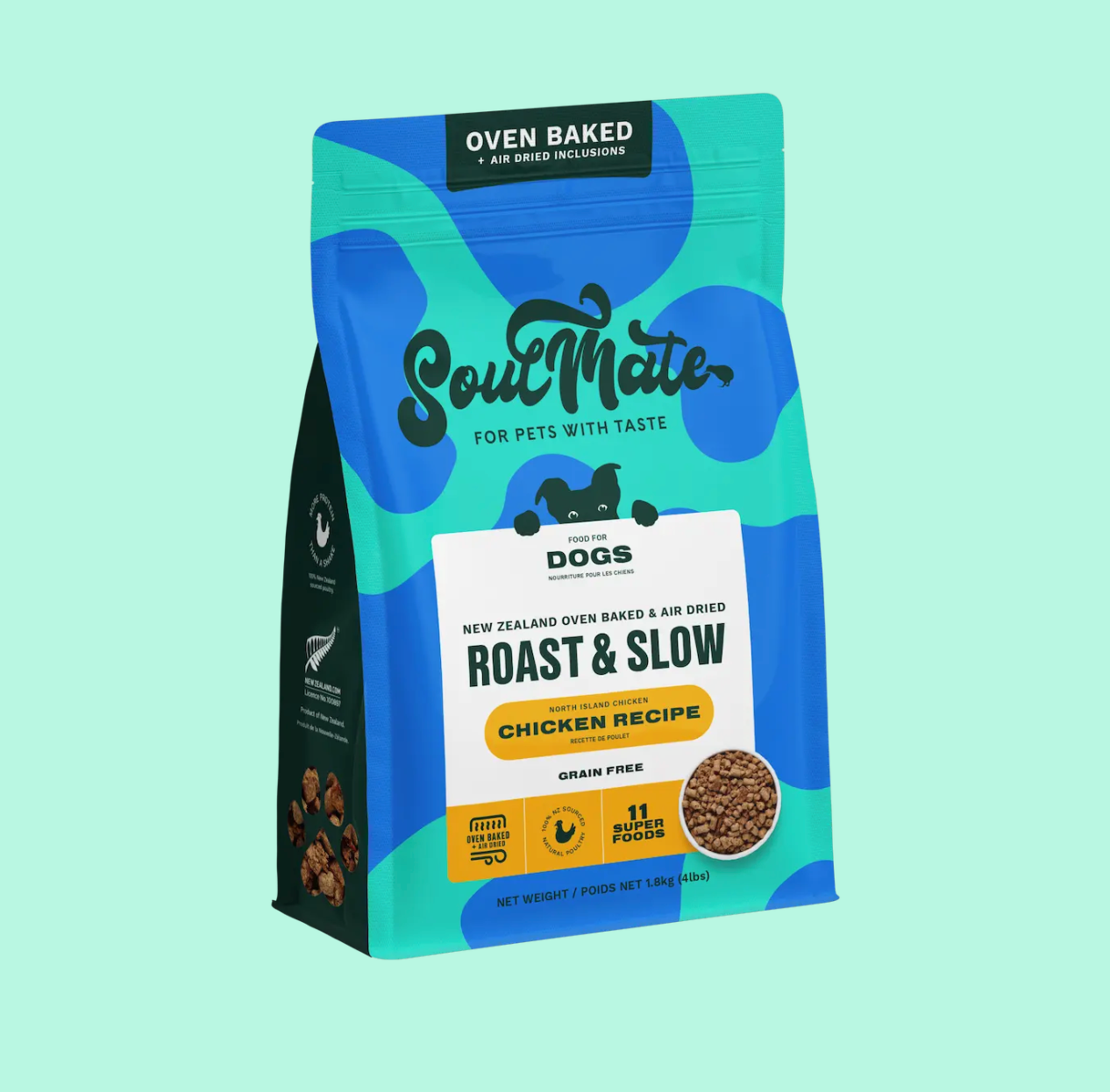 SoulMate New Zealand Oven Baked & Air Dried Dog Roast & Slow North Island - Chicken