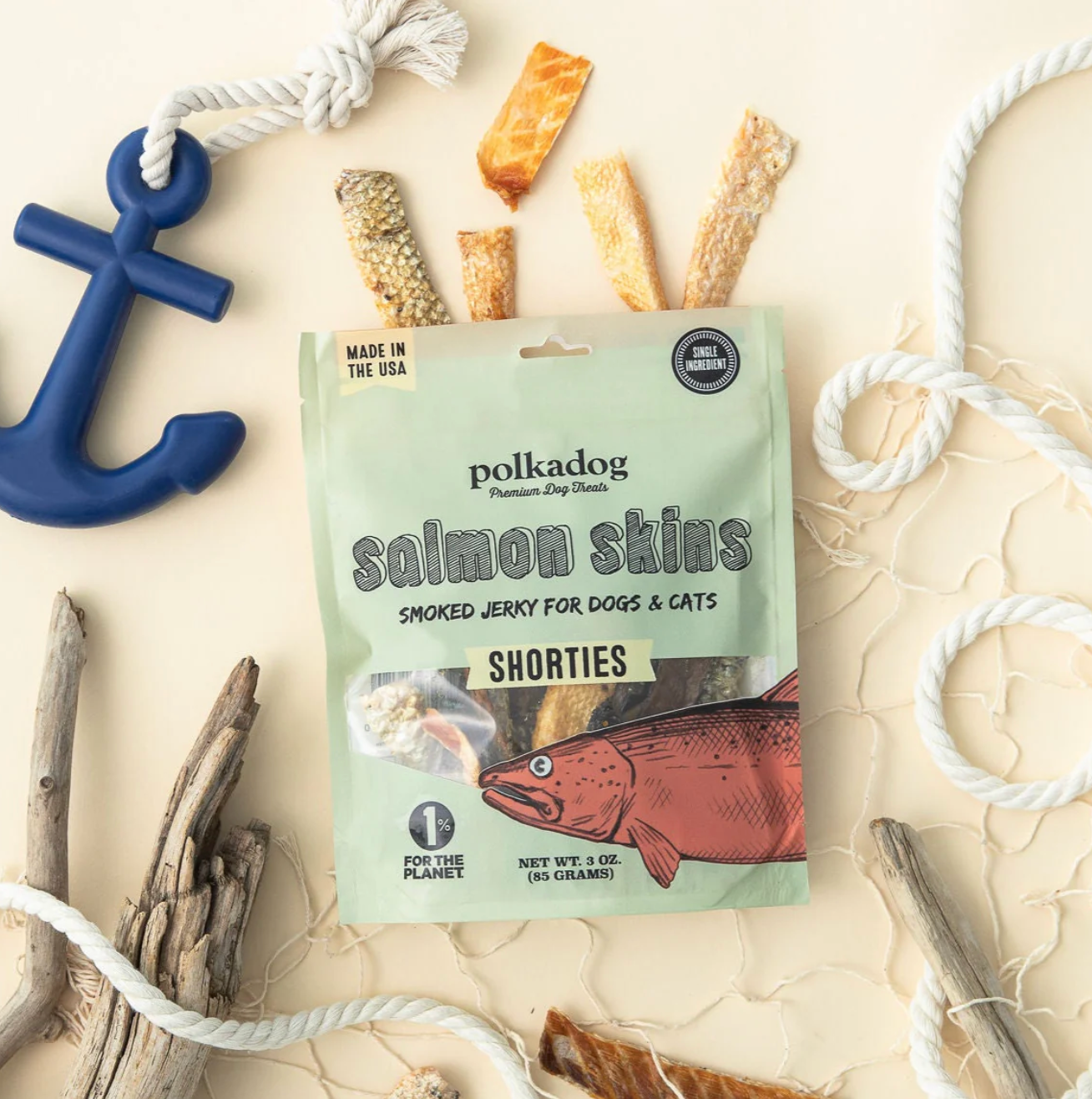 Polkadog Pouch: Salmon Skins Jerky 85g