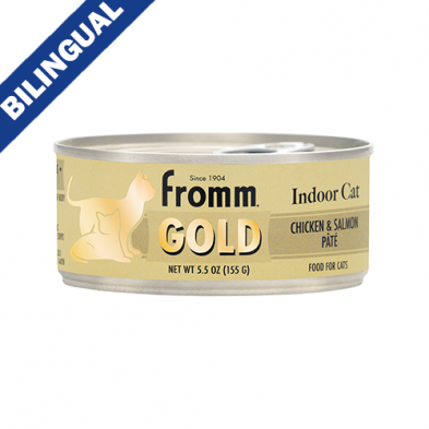 FROMM® GOLD INDOOR CAT HAIRBALL CONTROL CHICKEN & SALMON PÂTÉ FOOD FOR ADULT CATS 5.5OZ