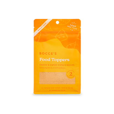 BOCCE'S FOOD TOPPERS CHEESE & SWEET POTATO RECIPE FOR DOGS 8OZ