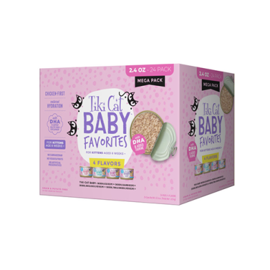 Tiki Cat® Baby™ Favorites Mega Pack Wet Food for Kittens Aged 8 Weeks and Over 24 x 2.4oz