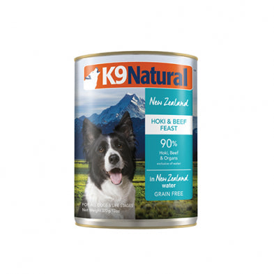 K9 NATURAL™ NEW ZEALAND HOKI & BEEF FEAST IN NEW ZEALAND WATER GRAIN FREE WET DOG FOOD