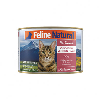 FELINE NATURAL™ NEW ZEALAND CHICKEN & VENISON FEAST IN NEW ZEALAND WATER GRAIN FREE WET CAT FOOD 6oz