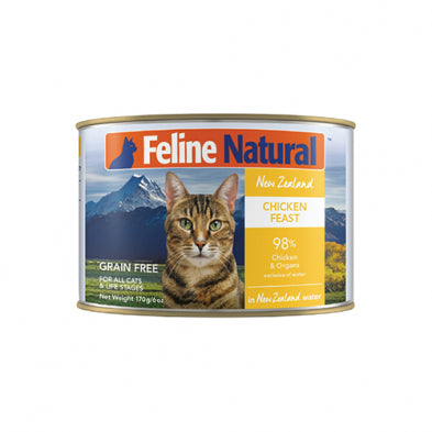 FELINE NATURAL™ NEW ZEALAND CHICKEN FEAST IN NATURAL FRESH WATER GRAIN FREE WET CAT FOOD 12 X 6 OZ