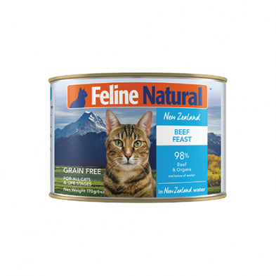 FELINE NATURAL™ NEW ZEALAND BEEF FEAST IN NEW ZEALAND WATER GRAIN FREE WET CAT FOOD 6oz