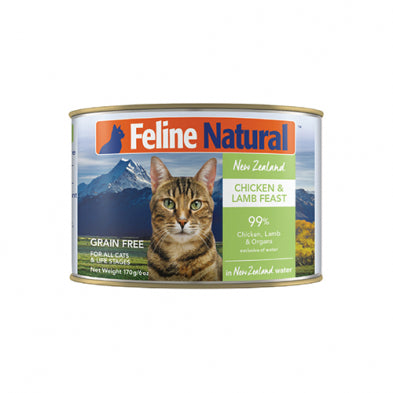 FELINE NATURAL™ NEW ZEALAND CHICKEN & LAMB FEAST IN NEW ZEALAND WATER GRAIN FREE WET CAT FOOD 6oz