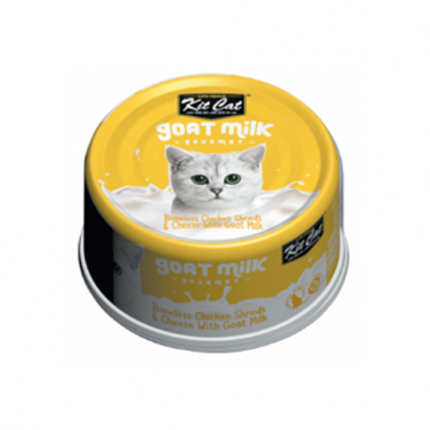 KIT CAT® GOAT MILK GOURMET BONELESS CHICKEN SHREDS & CHEESE WITH GOAT MILK WET CAT FOOD 70GM*3pk