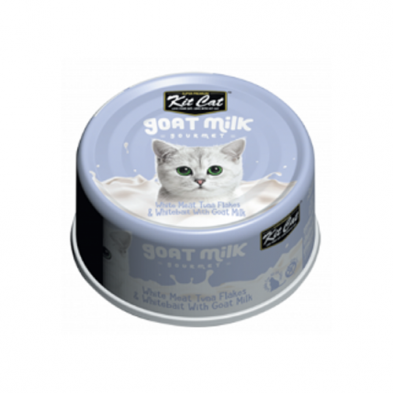 KIT CAT® GOAT MILK GOURMET WHITE MEAT TUNA FLAKES & WHITEBAIT WITH GOAT MILK WET CAT FOOD 70GM*3pk