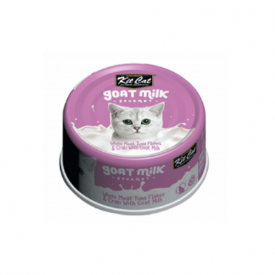 KIT CAT® GOAT MILK GOURMET WHITE MEAT TUNA FLAKES & CRAB WITH GOAT MILK WET CAT FOOD 70GM*3pk