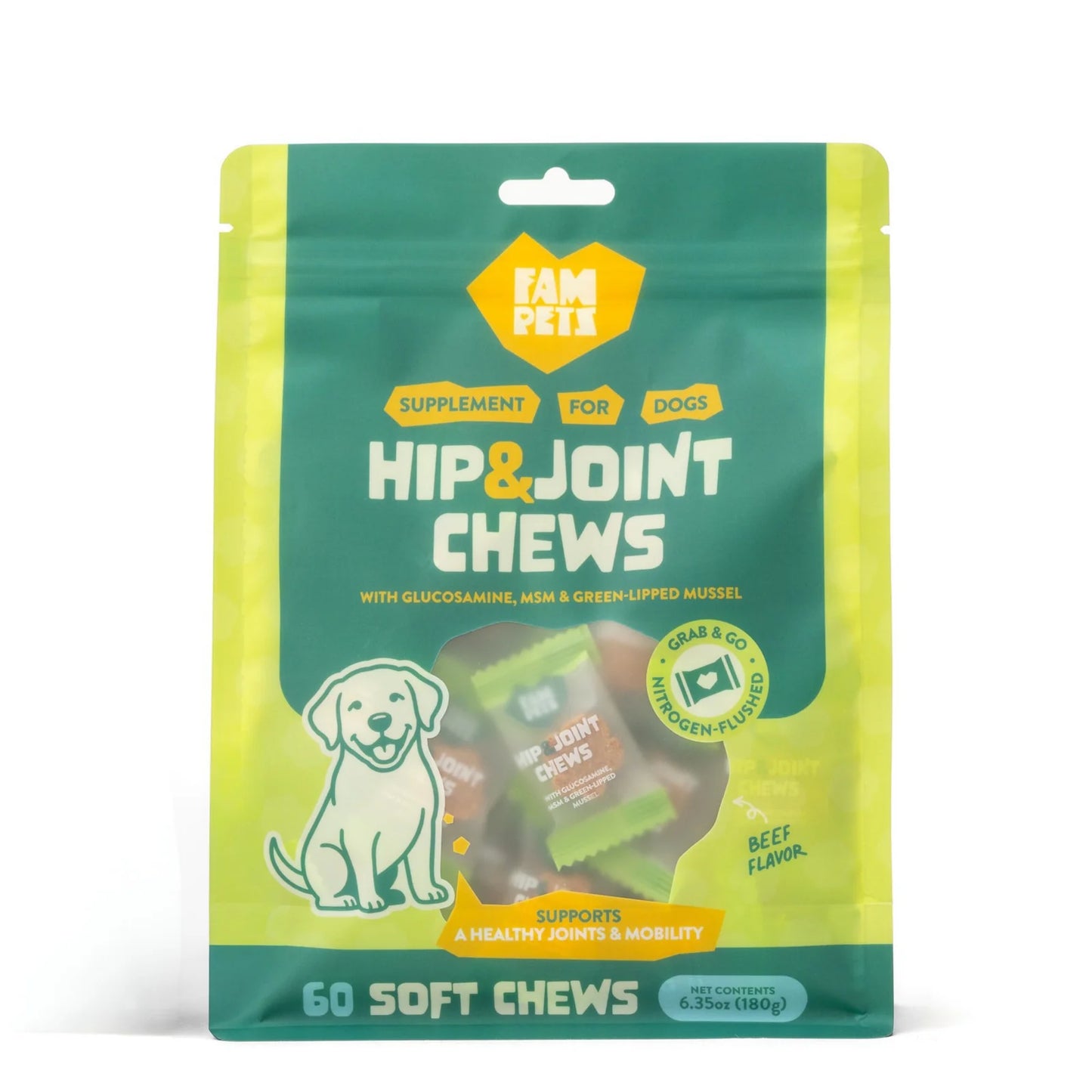 FAM PETS Hip & Joint Soft Chews for Dogs