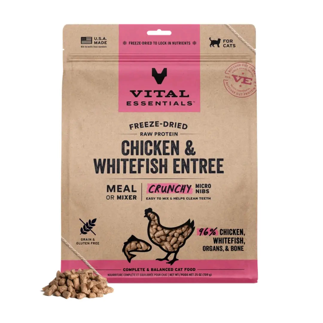 Vital Essentials Freeze-Dried Raw Micro Nibs Cat Food Chicken & Whitefish